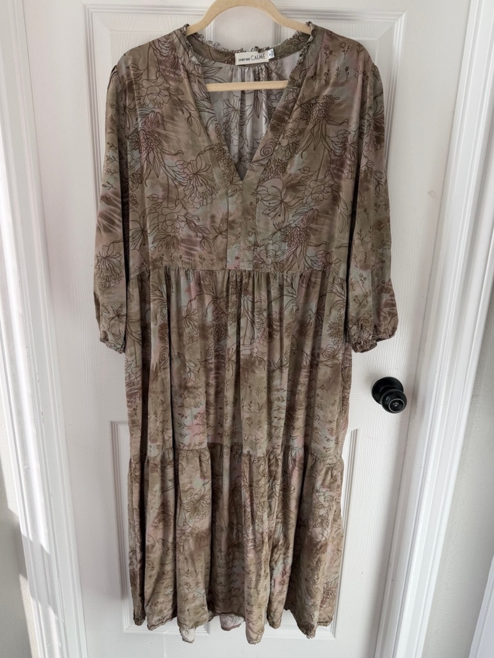 “JOHNNY WAS” Calme Boho Floral Tiered Maxi Dress